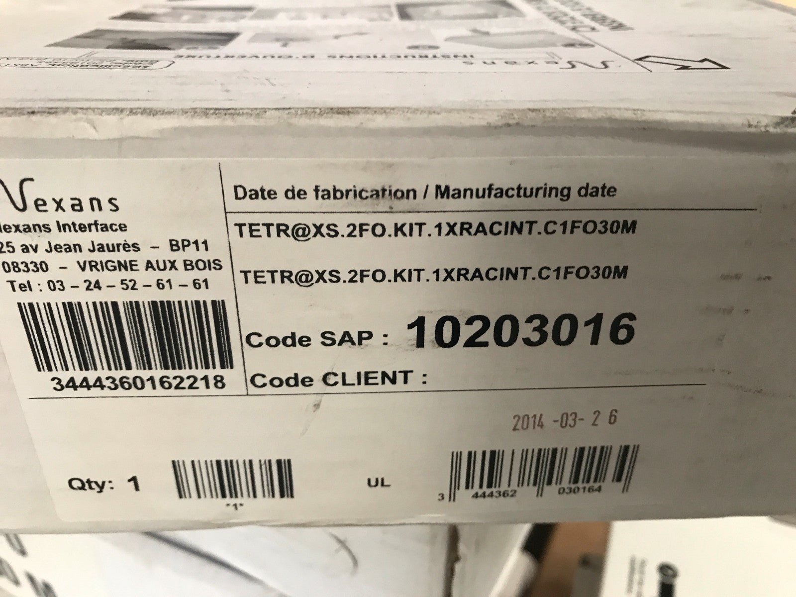 Nexans tetr@xs 2FO.Kit.1XRACINT.CF1O30M 1FO 30M 10203016 - KLR Automation