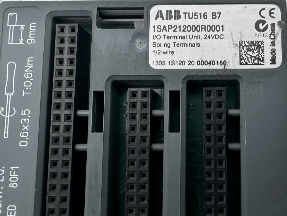 ABB TU516 1SAP212000R0001 I/O TERMINAL UNIT 24VDC SPRING TERMINALS x1pc - KLR Automation