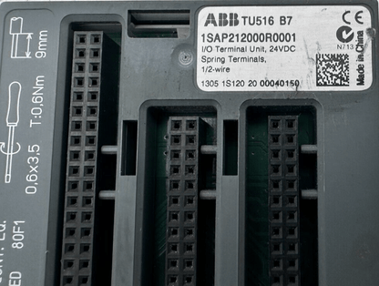 ABB TU516 1SAP212000R0001 I/O TERMINAL UNIT 24VDC SPRING TERMINALS x1pc - KLR Automation