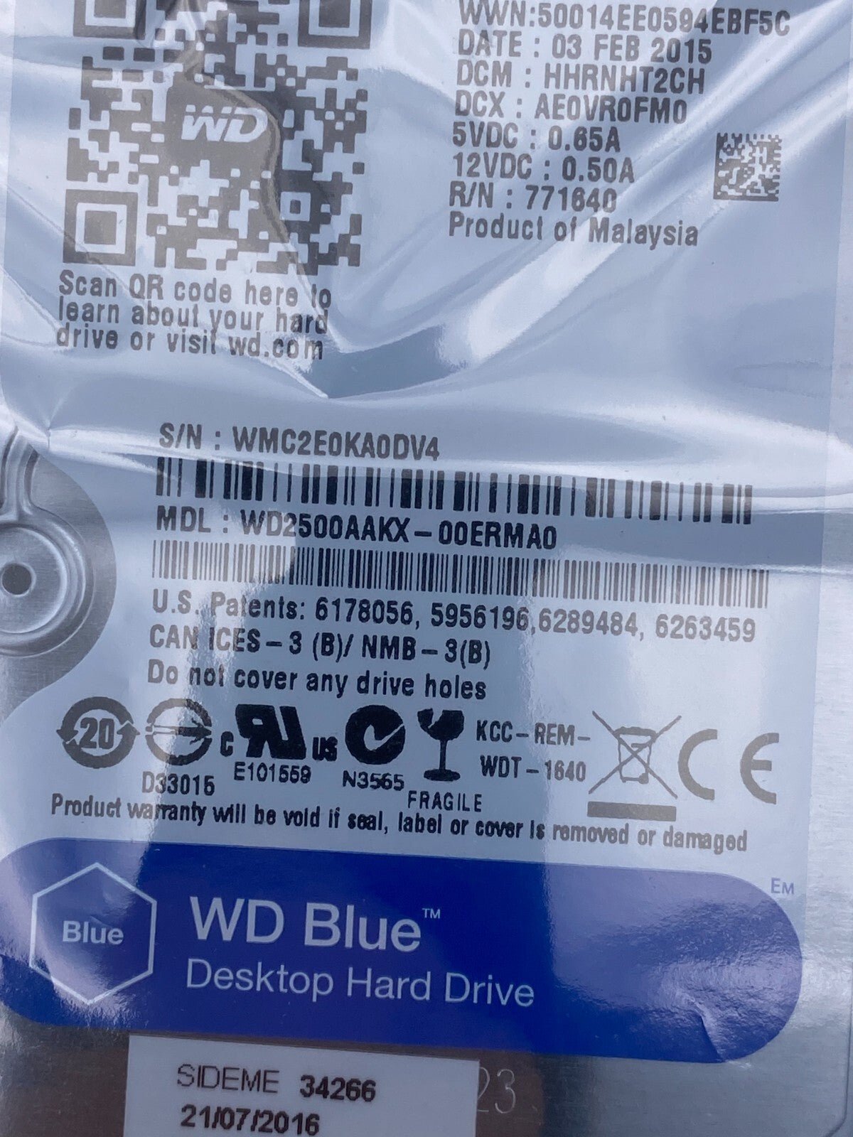 Western Digital WD3200AAKX 320GB SATA 16MB WD Blue HDD & 5 WD2500AAKX 250GB - KLR Automation