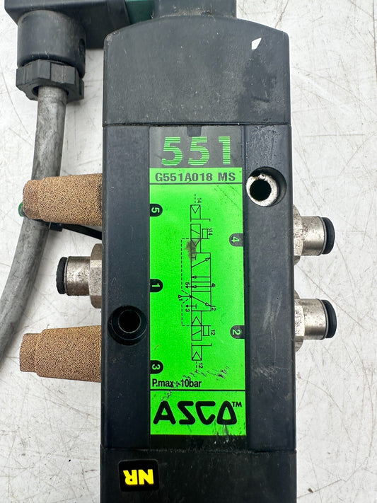 ASCO 551 G551A018MS SOLEINOID VALVE 5/2