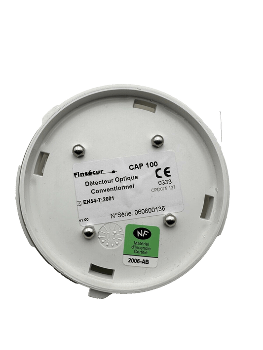 FINSECUR CAP100 DETECTEUR OPTIQUE CONVENTIONNEL x1pc - KLR Automation