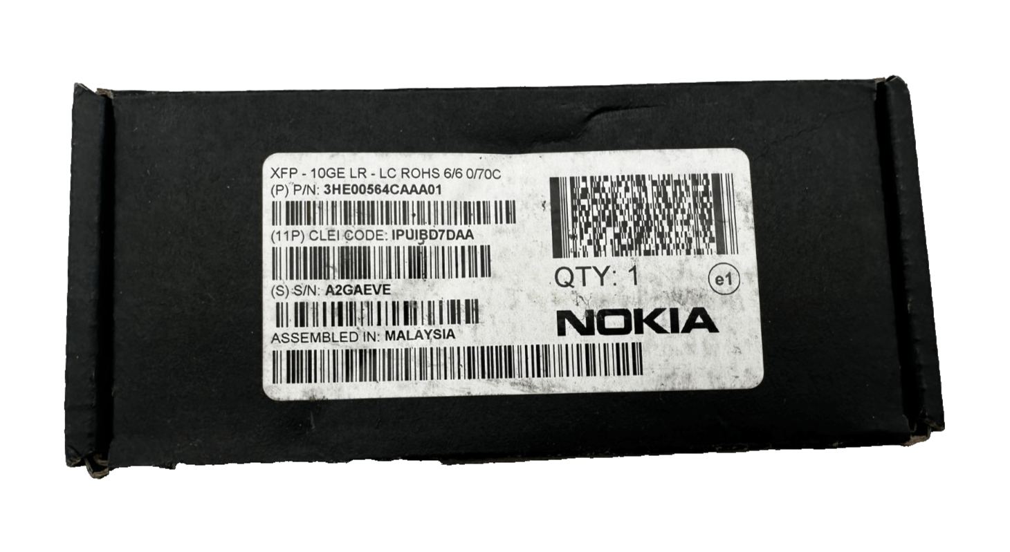 NOKIA XFP - 10GE LR - LC ROHS 6/6 0/70C 3HE00564CAAA01 EMETTEUR RECEPTEUR x1pc - KLR Automation