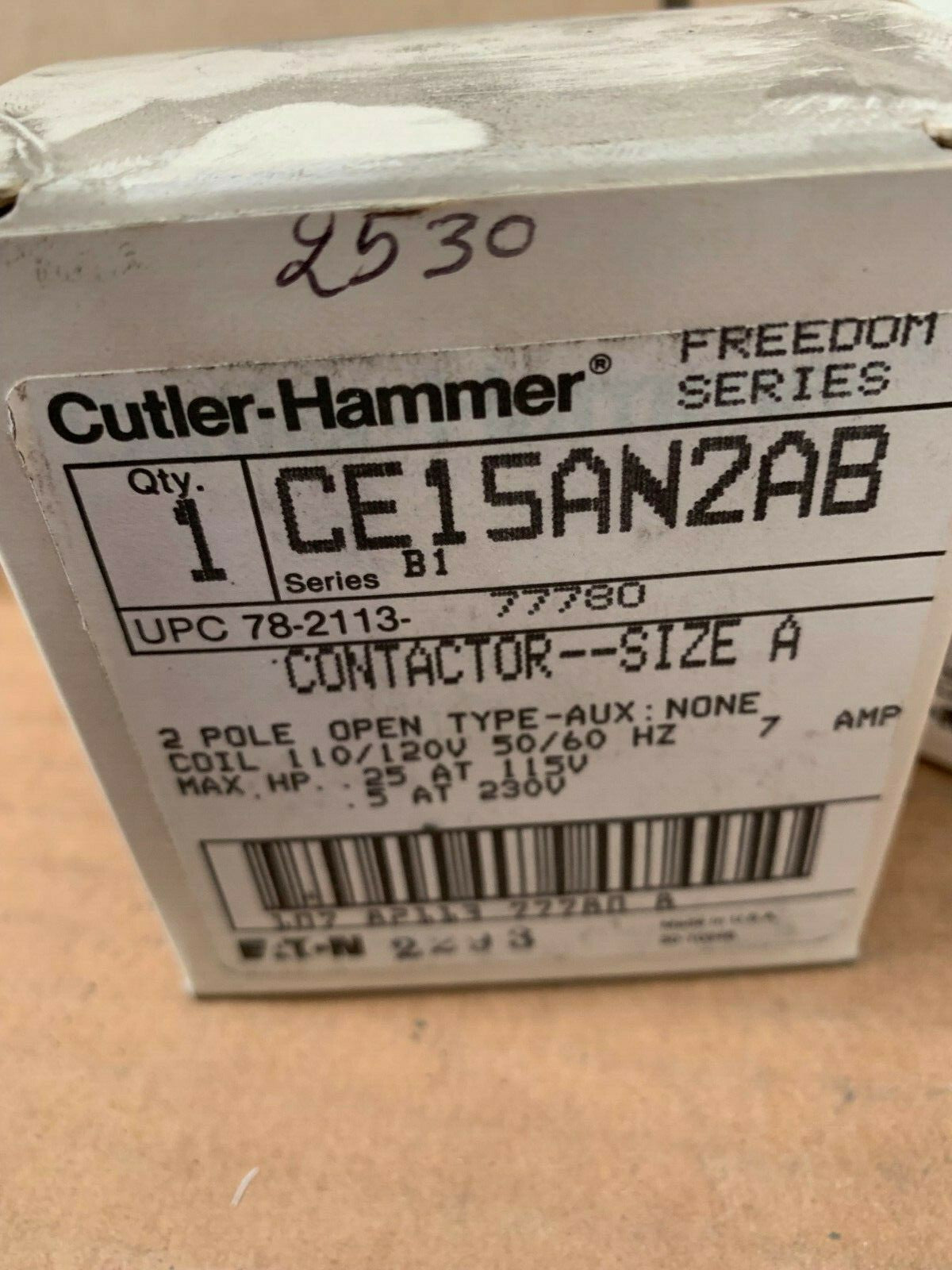 1 x . CE15AN2AB Cutler Hammer Div of Eaton Corp AC Non-Reversing IEC Old Stock  