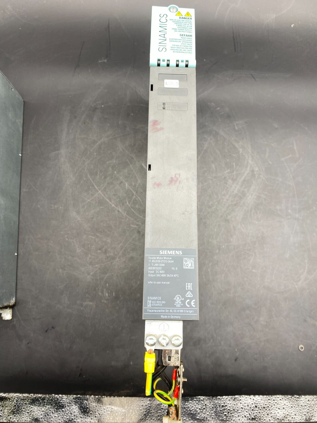 SIEMENS SINAMICS DOUBLE MOTOR MODULE 6SL3120 - 2TE13 - 0AA4 T - J66113544 - KLR Automation