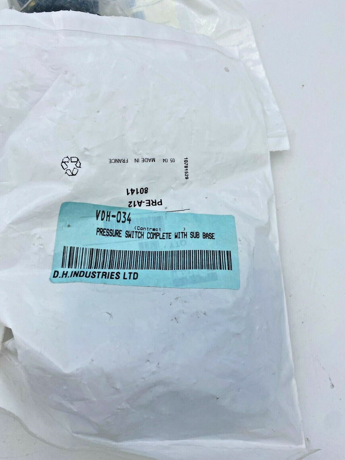 1pc x PRE-A12 PARKER PRESSURE SWITCH + PZU-A  VDH-034