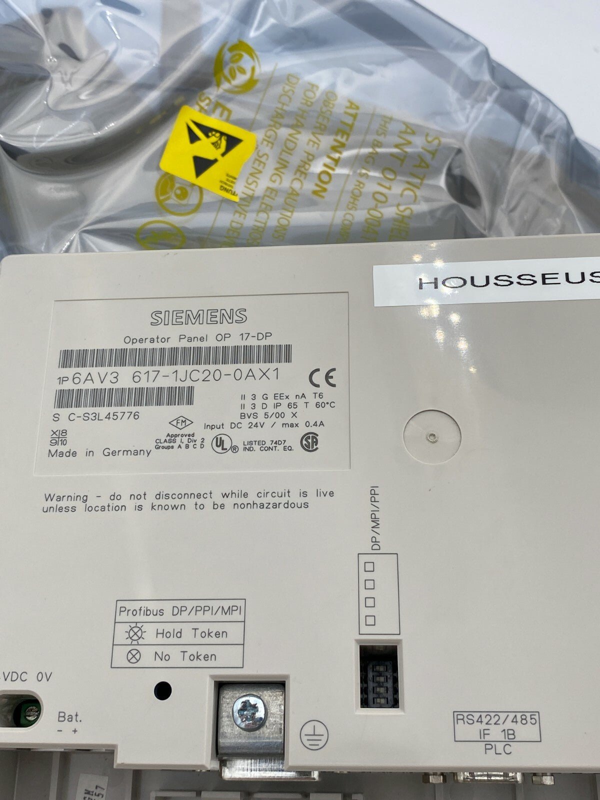 Siemens 6AV3617 - 1JC20 - 0AX1 6AV3 617 - 1JC20 - 0AX1 SIMATIC OP17/DP Panel 3 - KLR Automation
