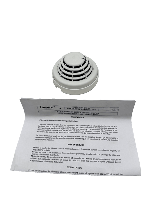 FINSECUR CAP100 DETECTEUR OPTIQUE CONVENTIONNEL x1pc - KLR Automation