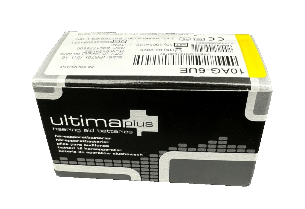 ULTIMA PLUS 10 PR70 10A 1.45V 10AG - 6UE LOT DE 600 PILES APPAREILS AUDITIFS - KLR Automation
