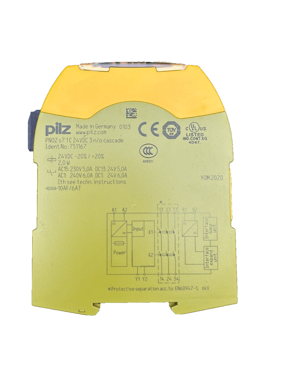PILZ 751167 PNOZ S7.1 C 24VDC SAFETY RELAY x5pc - KLR Automation