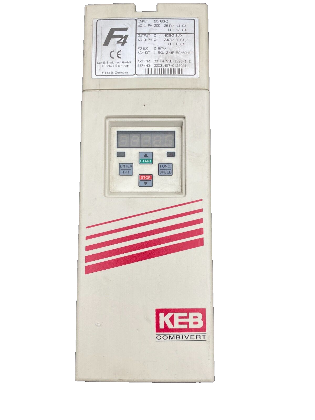 KEB F4 09.F4.S1D-1220/1.2 2.8kVA 1.5kW 2/4P COMBIVERT