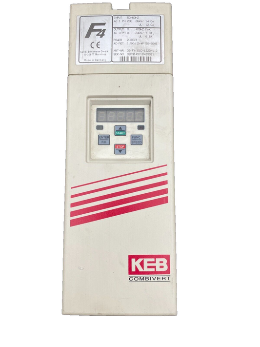 KEB F4 09.F4.S1D-1220/1.2 2.8kVA 1.5kW 2/4P COMBIVERT