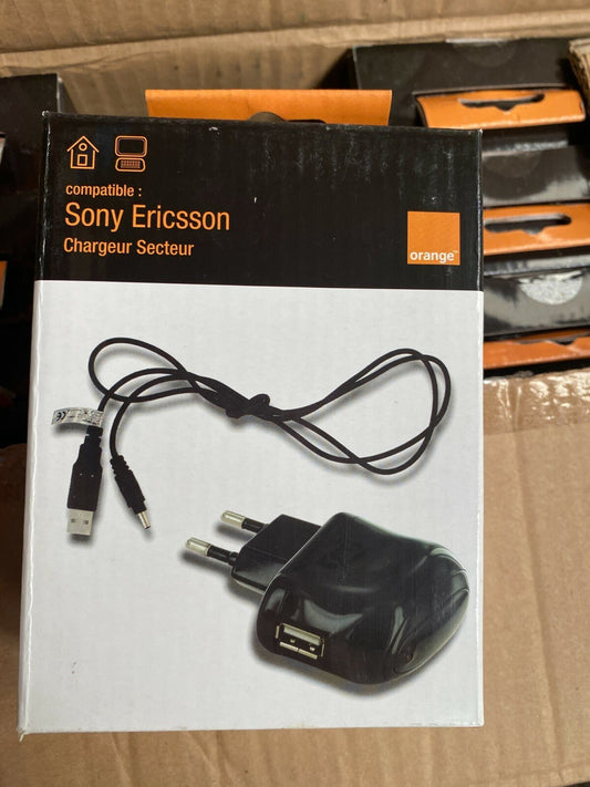 Lot de 100pc x chargeur Sony Ericsson Mobile phone charger NEW ORANGE product - KLR Automation