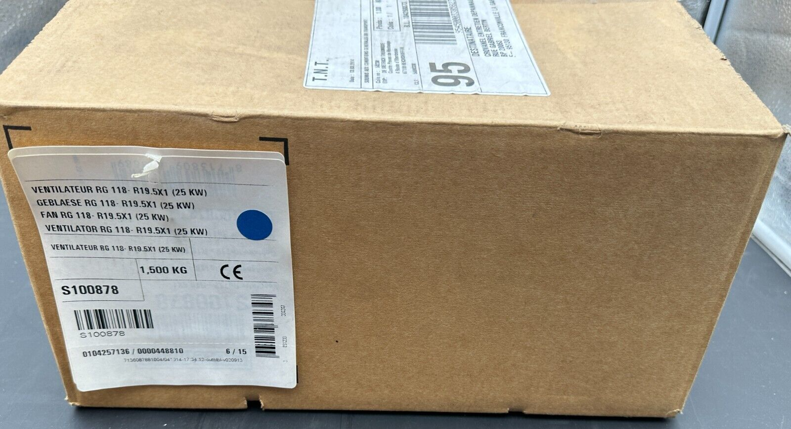 REMEHA S100878 VENTILATEUR RG 118 R19.5x1 25 kW