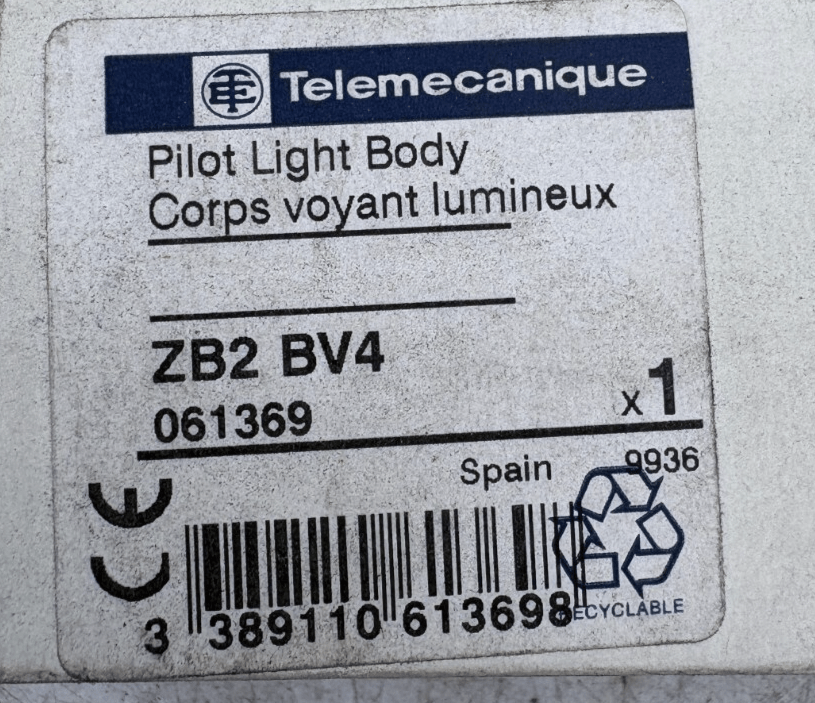TELEMECANIQUE ZB2 BV4 061369 CORP VOYANT LUMINEUX x1 - KLR Automation