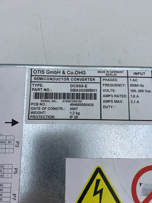 Elevator parts lift Card OTIS Elevator DCSS5 - E Door Controller GBA24350BH1 - KLR Automation