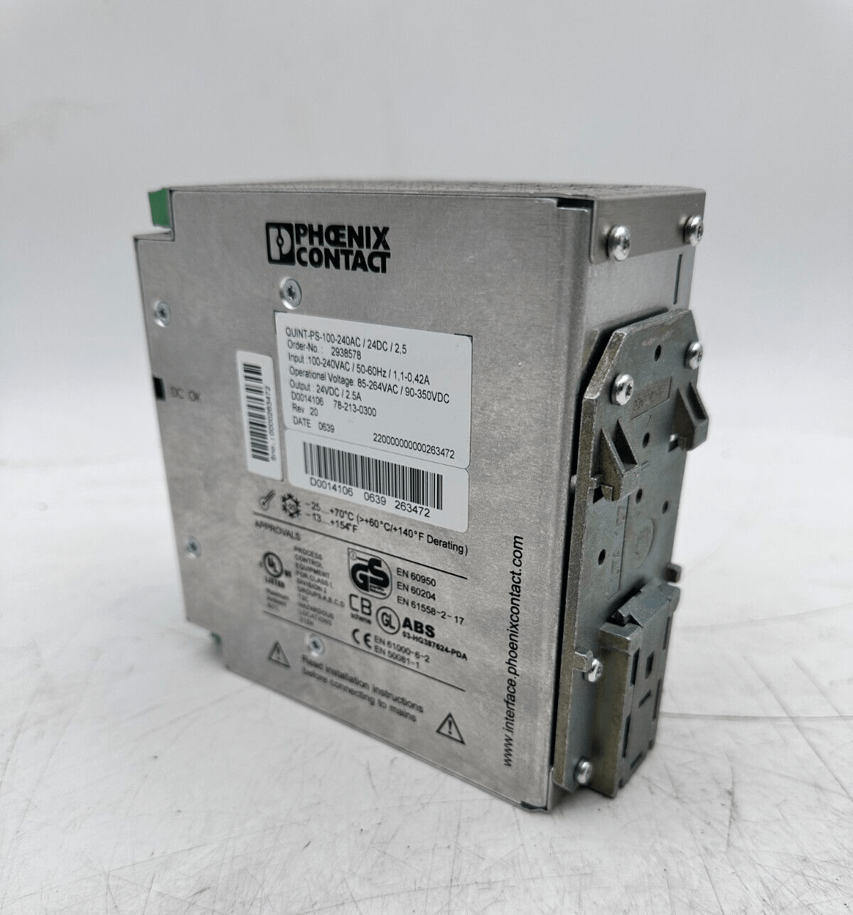 PHOENIX CONTACT 2938578 QUINT - PS - 100 - 240AC 24DC 2.5 QUINT POWER - KLR Automation