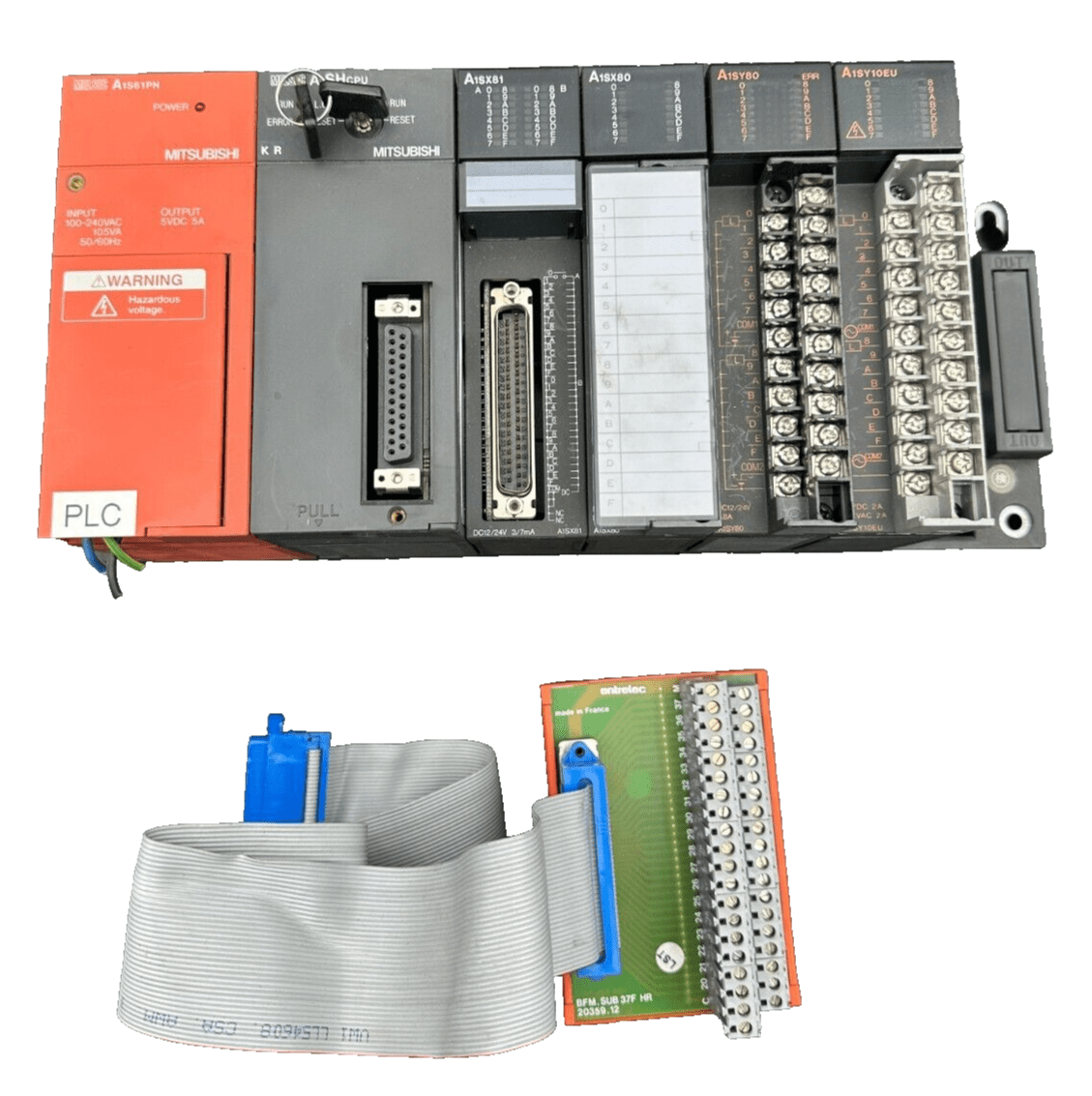 MITSUBIHI A1S61PN + A1SHCPU + A1SX81 + A1SX80 + A1SY80 + A1SY10EU + BASE UNIT - KLR Automation