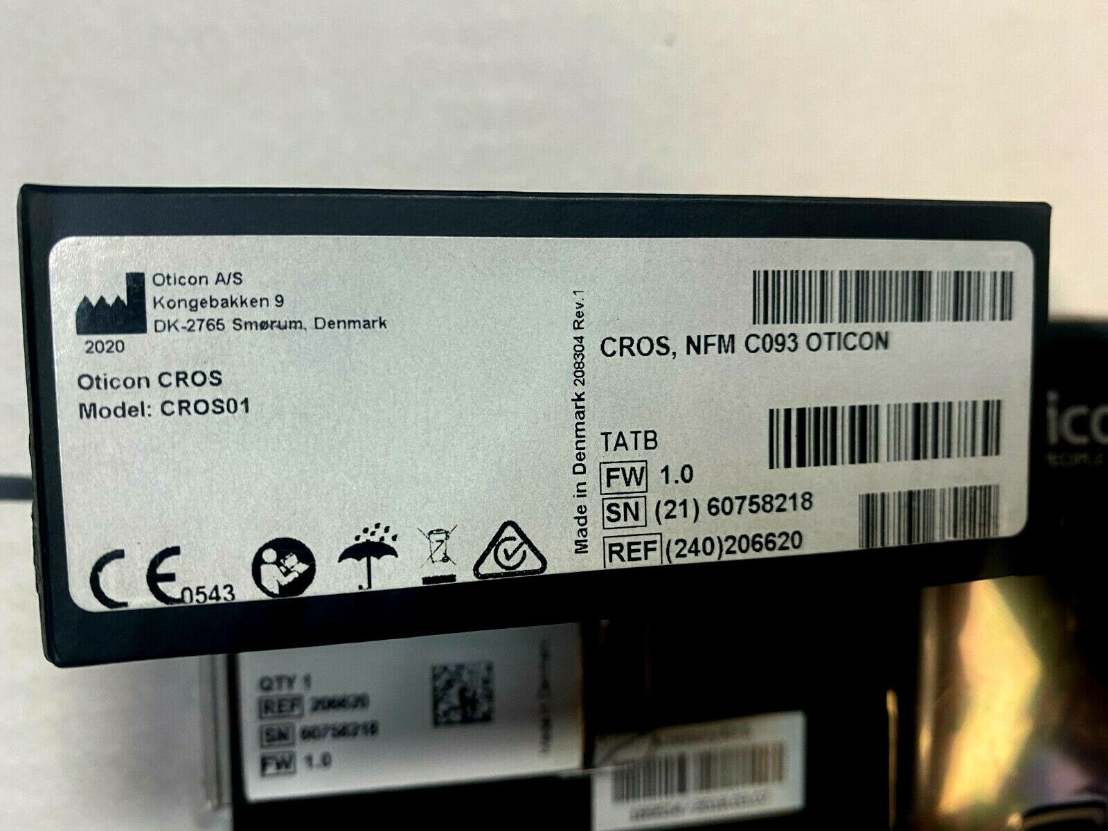 Oticon CROS NFM C093 CROS01 model 2020 - KLR Automation