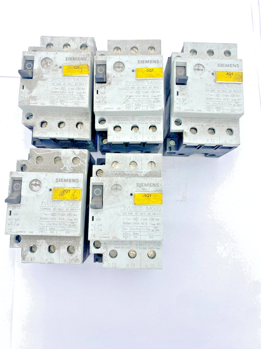 LOT OF 5 SIEMENS 3VU1300-1MG00 CIRCUIT BREAKER