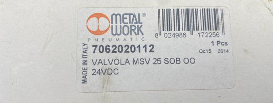 METALWORK 7062020112 VALVE MSV 25 SOB OO 24VDC x1pc