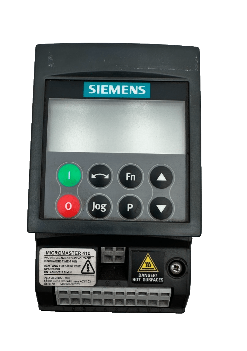 SIEMENS 6SE6410 - 2UB12 - 5AA0 MICROMASTER 410 VARIATEUR DE FREQUENCE - KLR Automation