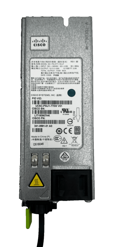 CISCO PS - 2771 - 1S - LF UCSC - PSU1 - 770W V01 341 - 0591 - 01 A0 POWER SUPPLY - KLR Automation