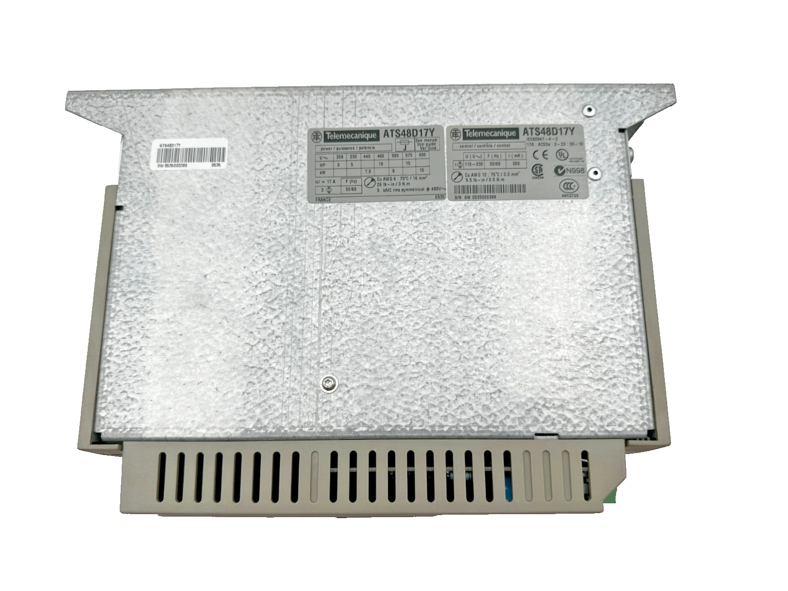 TELEMECANIQUE ATS48D17Y ALTISTART 48 208 - 690V V1.1 DEMARREUR PROGRESSIF - KLR Automation