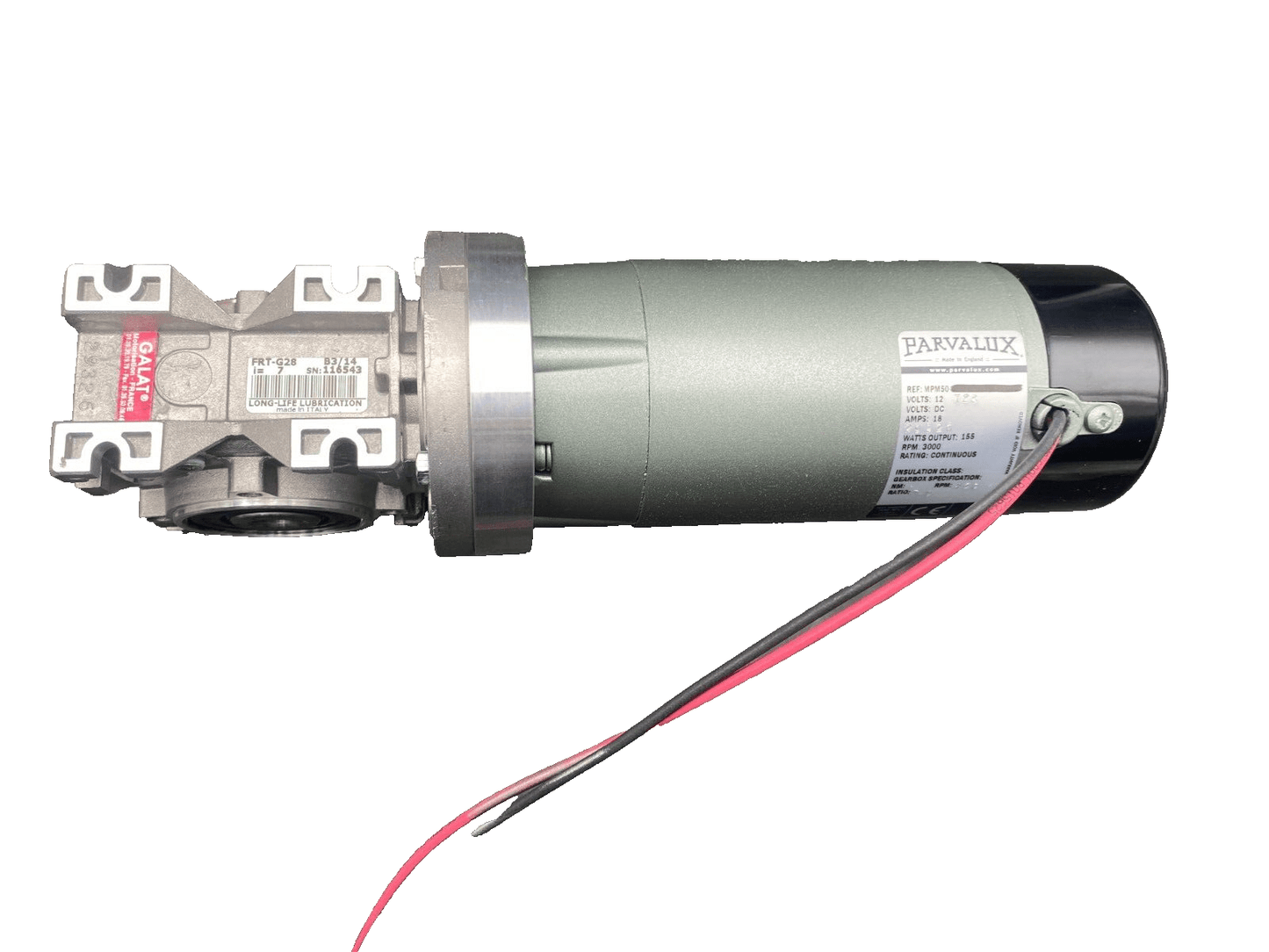1pc x PARVALUX MPM50 - T28 12VDC 18A MOTOREDUCTEUR - KLR Automation