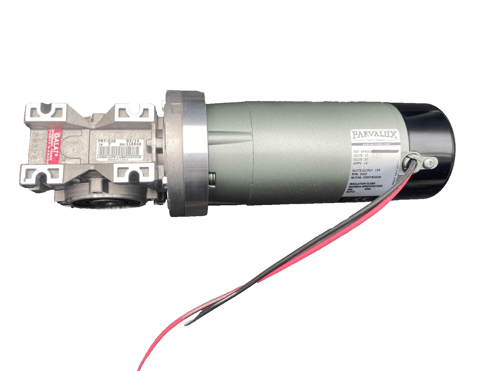 1pc x PARVALUX MPM50 - T28 12VDC 18A MOTOREDUCTEUR - KLR Automation