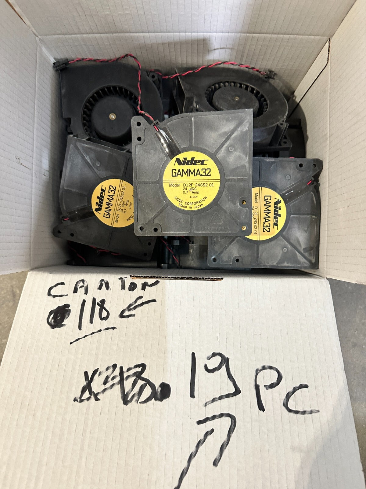 19pc x  NIDEC GAMMA 32 ELEVATOR INVERTER FAN D12F-24SS2 01 24VDC 0.7A 1125W