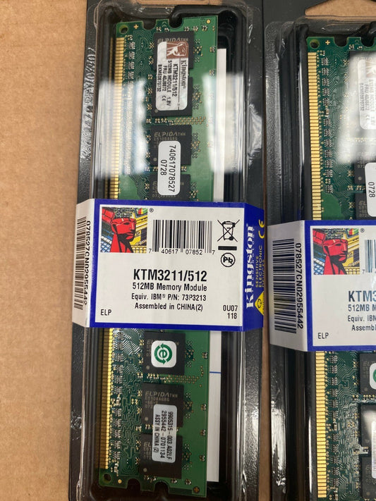 10pc x Kingston KTM3211/512 512MB Equiv IBM 73P3213 Unbuf DDR2 240 - pin PC2 - 4200 - KLR Automation