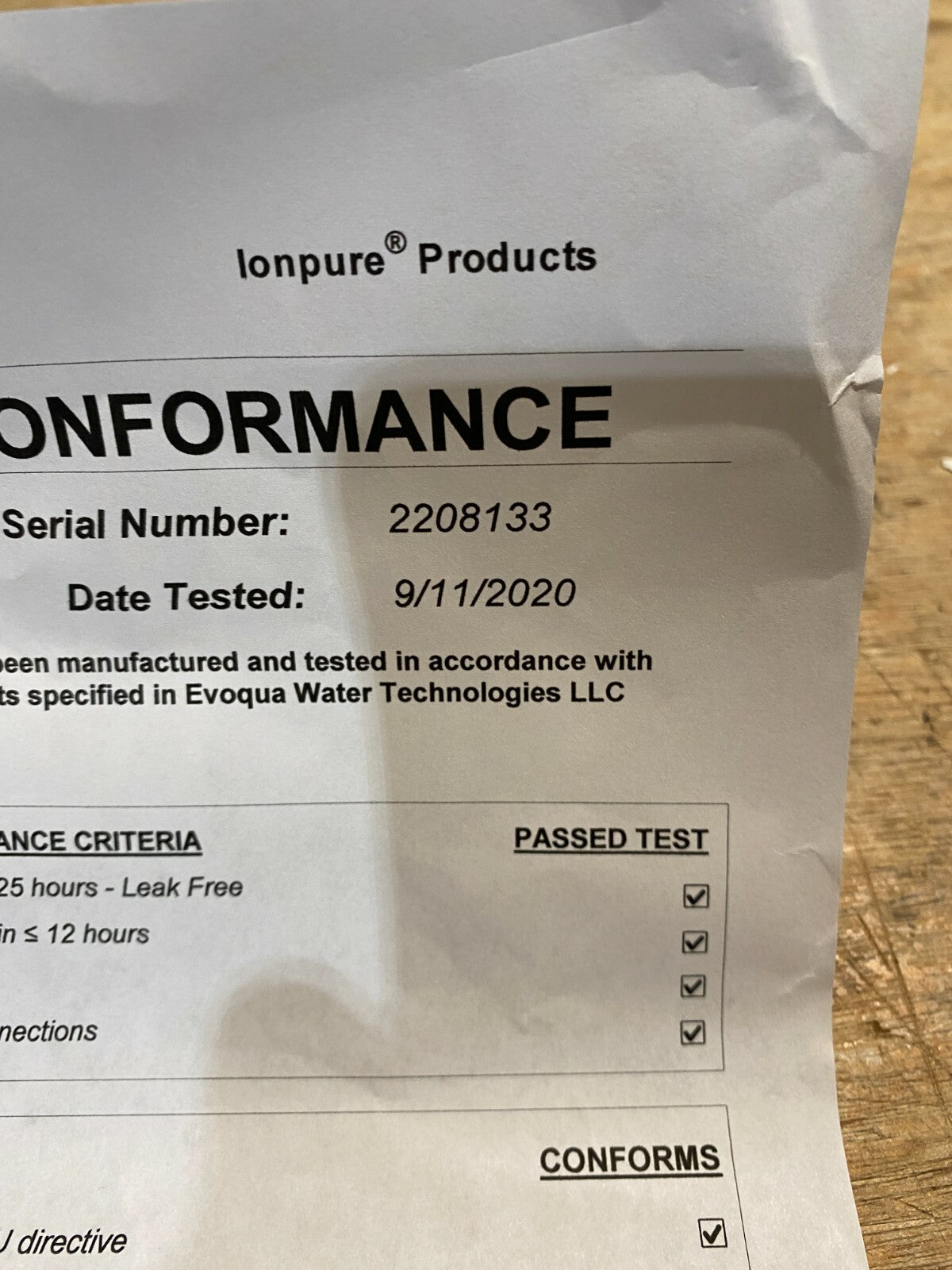Ionpure MX EDI NL - MXM125 - 2 Low Flow Electrodeionization W3T452755 Evoqua Water - KLR Automation