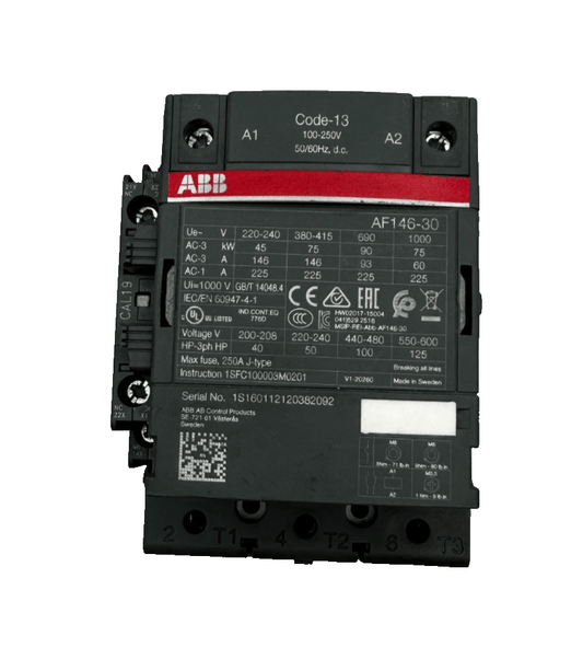 ABB AF146 - 30 CODE - 13 100 - 250V CONTACTOR - KLR Automation
