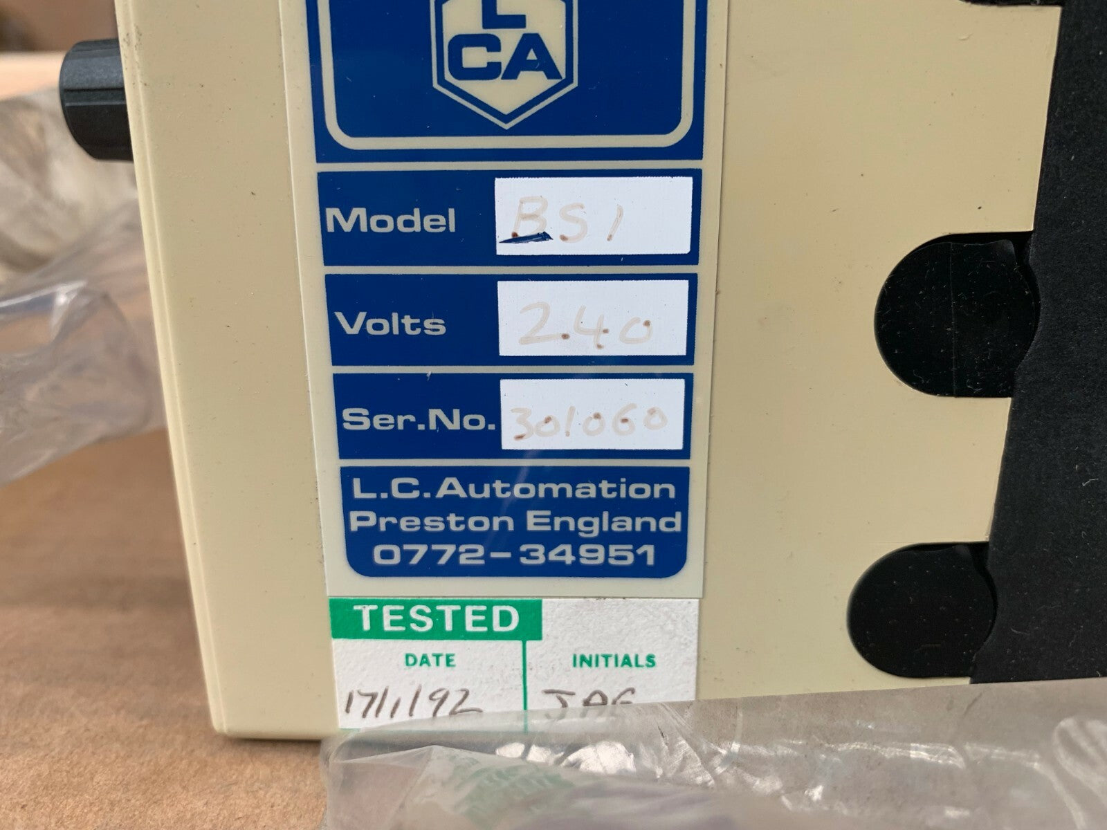 1 x LCA L.C.Automation BSI 