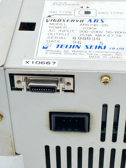 ARS135 - 25 | Teijin Seiki Vigoservo ARS AC Servodrive 2.5kW - KLR Automation