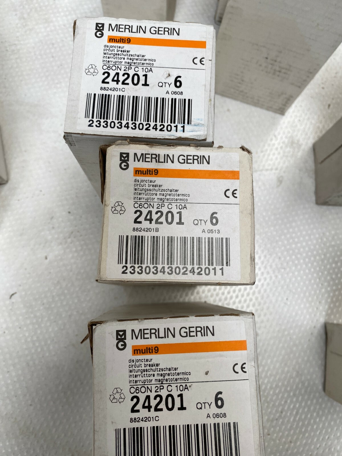6 pc x Merlin Gerin Schneider multi 9 24201 C60N 2P C 10A 