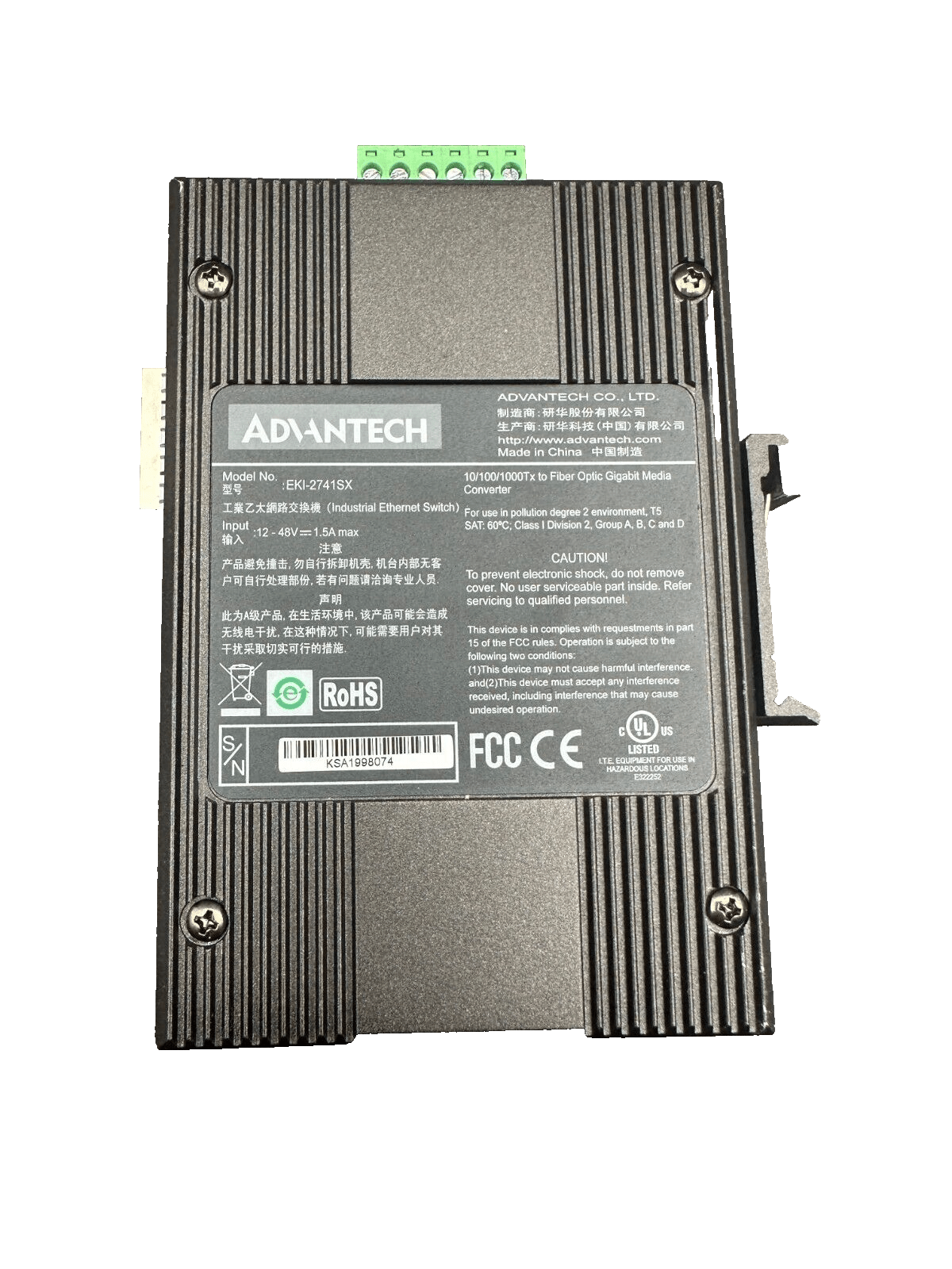 ADVANTECH EKI - 2741SX ETHERNET SWITCH - KLR Automation