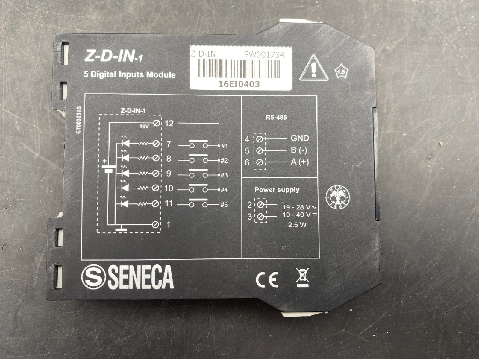 1pc x SENECA Z - D - IN - 1 ZDIN1 5 DIGITAL INPUT MODULE - KLR Automation
