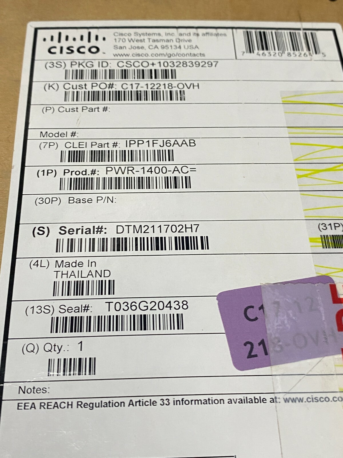 Cisco - PWR-1400-AC - neuf