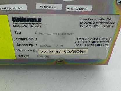 WOHRLE Moniteur MC - 12/MH - 107/P - KLR Automation