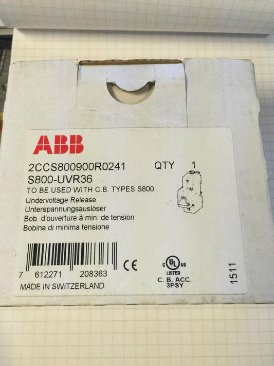 Photovoltaic  ABB S800-UVR36 Under Voltage Release For S800U & S800S 24...