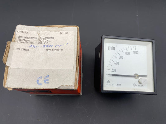 1pc x CELSA MILLIAMMETER 0-100 Hz PQ72SI