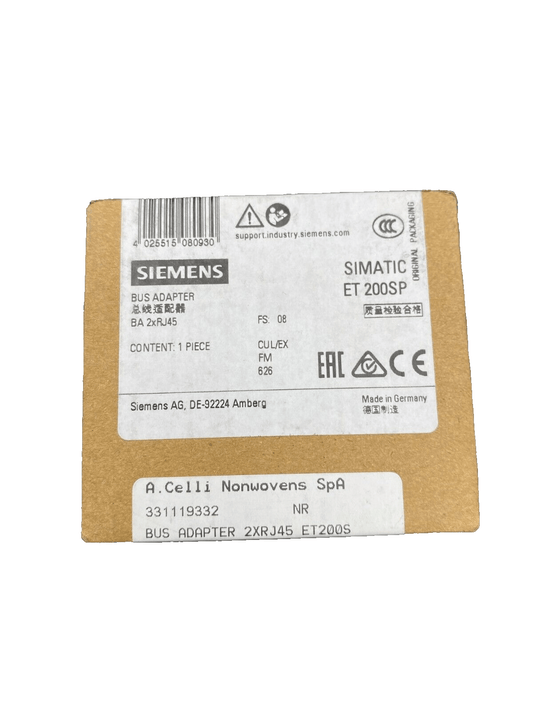 SIEMENS SIMATIC ET 200SP BUS ADAPTER 6ES7 193 - 6AR00 - 0AA0 - KLR Automation