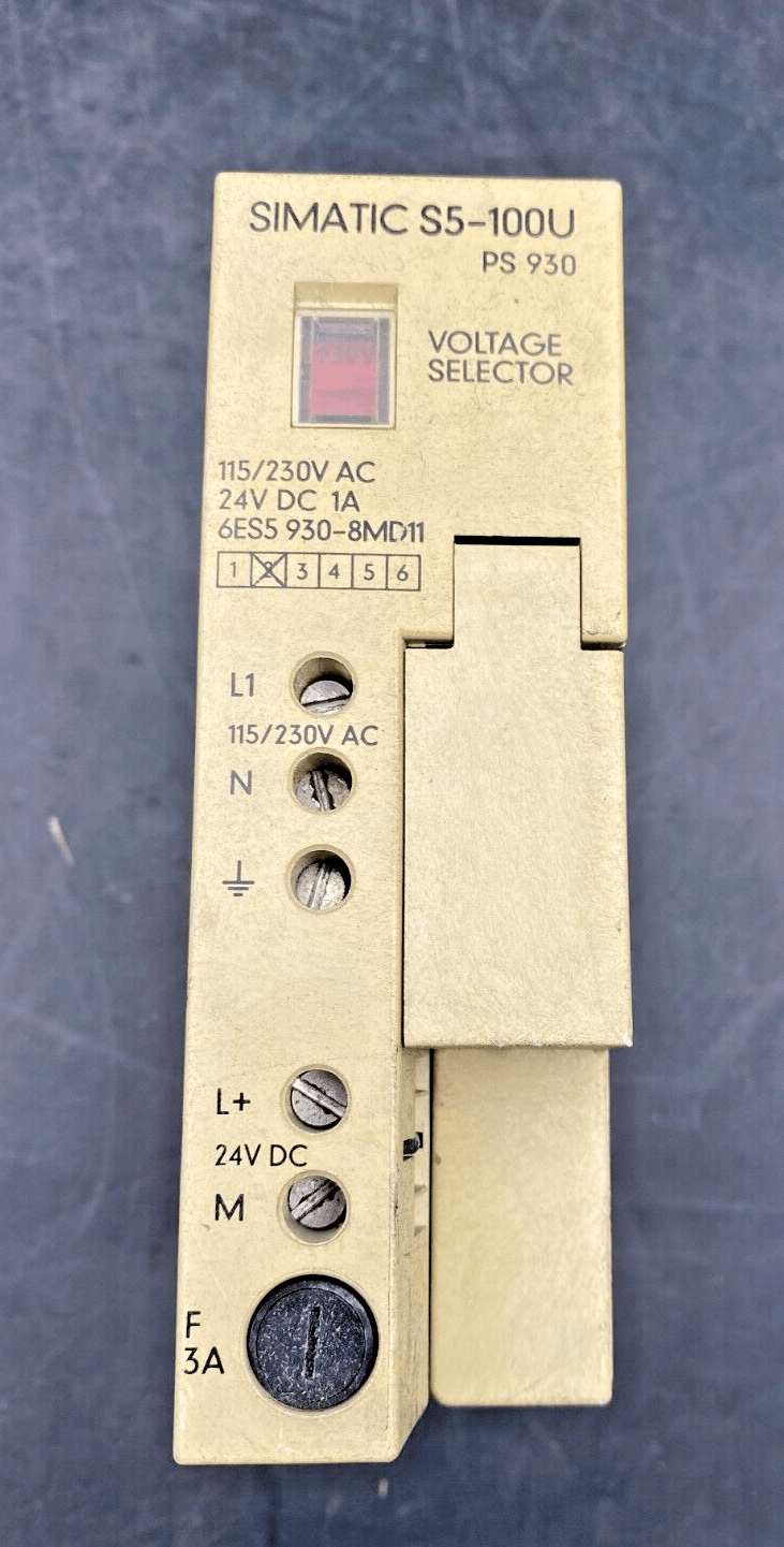 SIMATIC S5 S5 - 100U PS 930 6ES59308MD11 POWER SUPPLY - KLR Automation