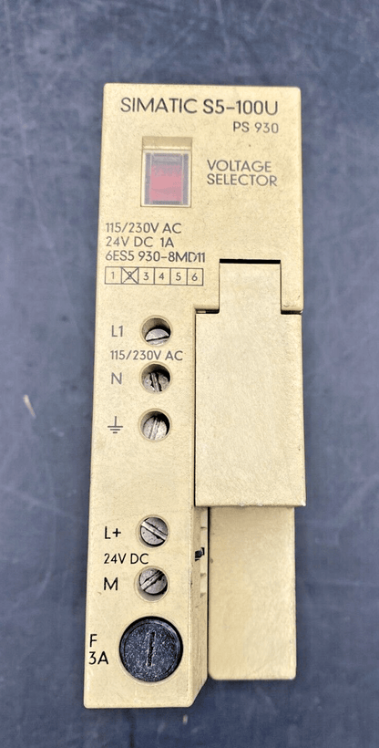 SIMATIC S5 S5 - 100U PS 930 6ES59308MD11 POWER SUPPLY - KLR Automation