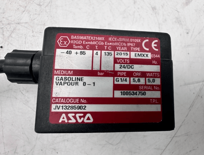 ASCO JV13285902 GASOLINE VAPOUR 0 - 1 BAR G1/4 5.6 5W ELECTROVANNE - KLR Automation