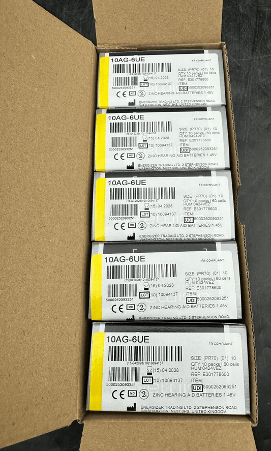 ULTIMA PLUS 10 PR70 10A 1.45V 10AG - 6UE LOT DE 600 PILES APPAREILS AUDITIFS - KLR Automation