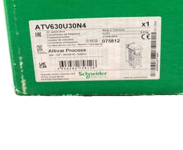 SCHNEIDER ELECTRIC ATV630U30N4 ALTIVAR PROCESS 3kW 3HP 380-480 50/60Hz 075812