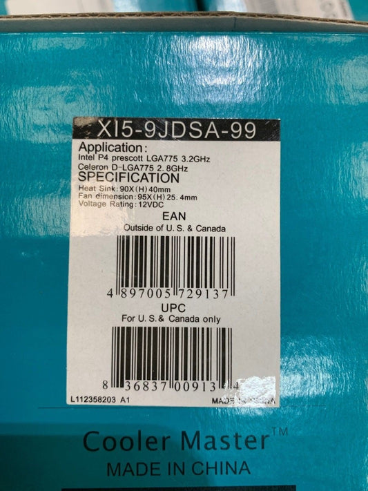 Lot 14 x Cooler Master X15 - 9JDSA - 99 Kutusuz CPU Fan - KLR Automation
